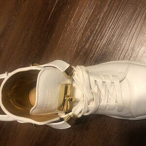 Buscemi Men's 100mm High-Top Leather Sneakers with Padlock